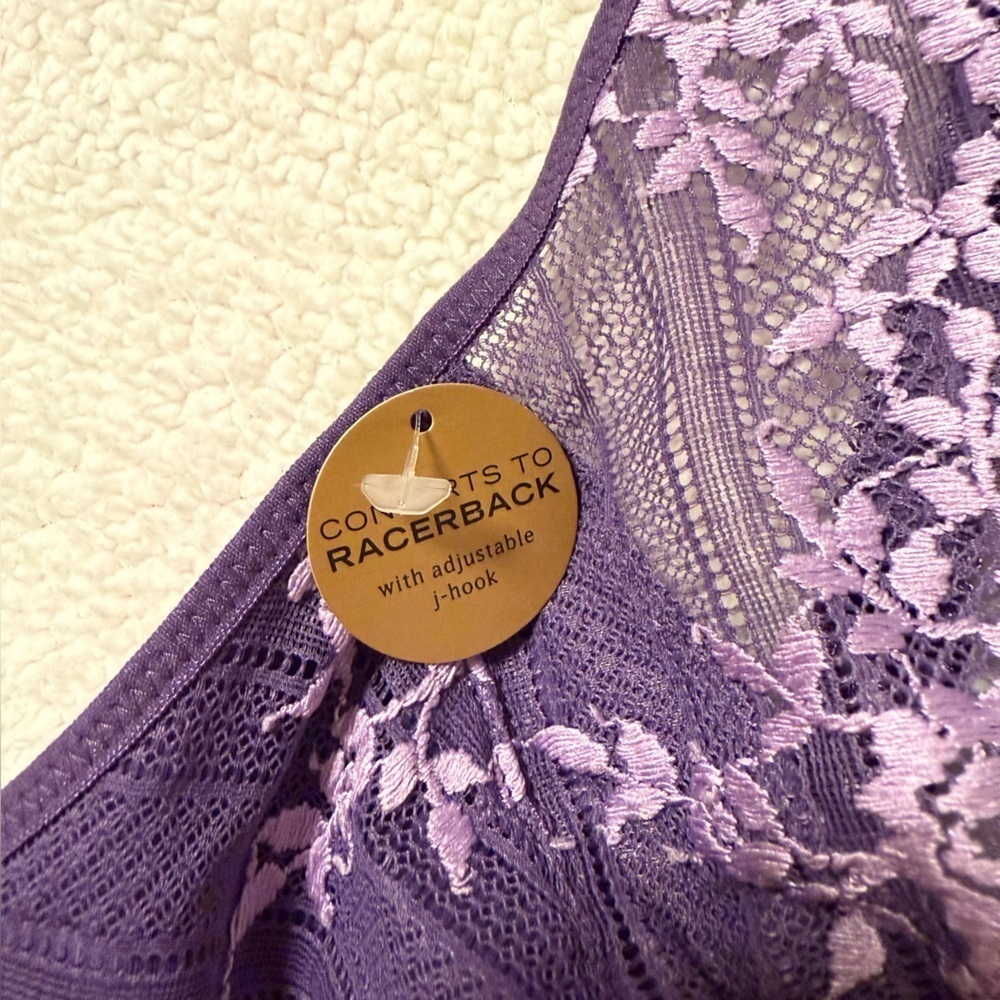 Wacoal Embrace Lace Wire Free Convertible Bra Lavender Purple Bralette - Picture 7 of 11